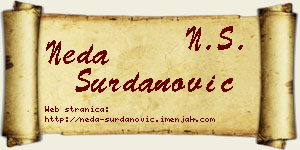 Neda Surdanović vizit kartica